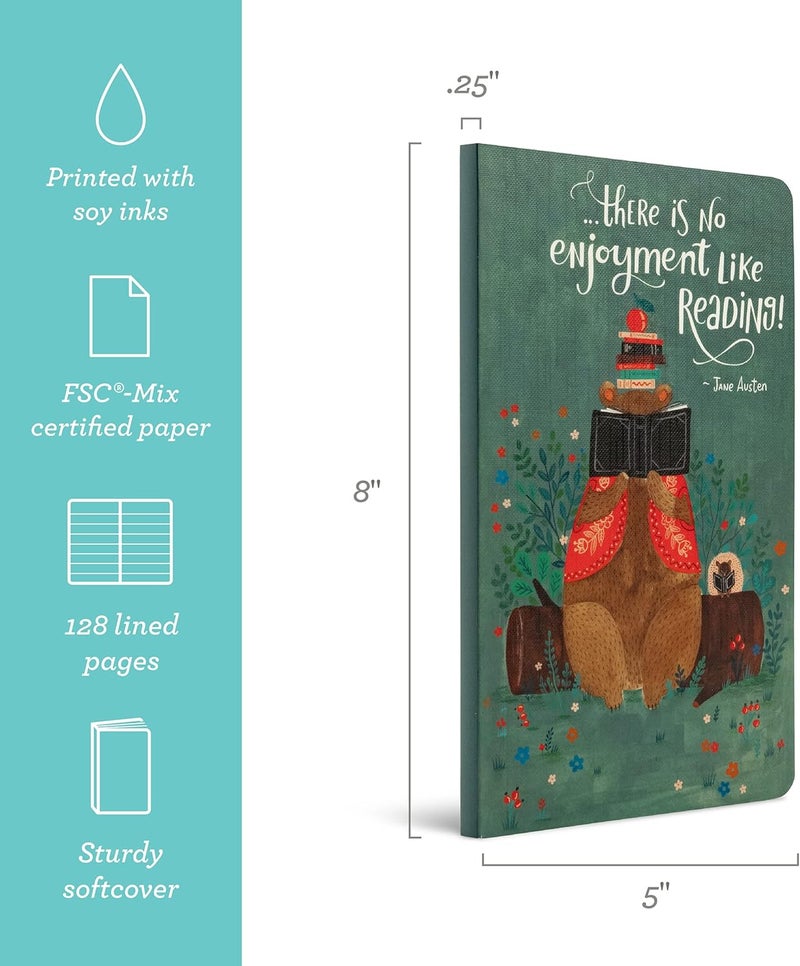 Compendium Softcover Journal - There is no enjoyment like reading! – A Write Now Journal with 128 Lined Pages, 5”W x 8”H - Image 3
